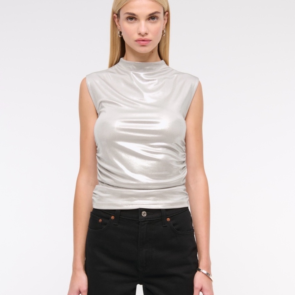 Silver Sleeveless Women's Top